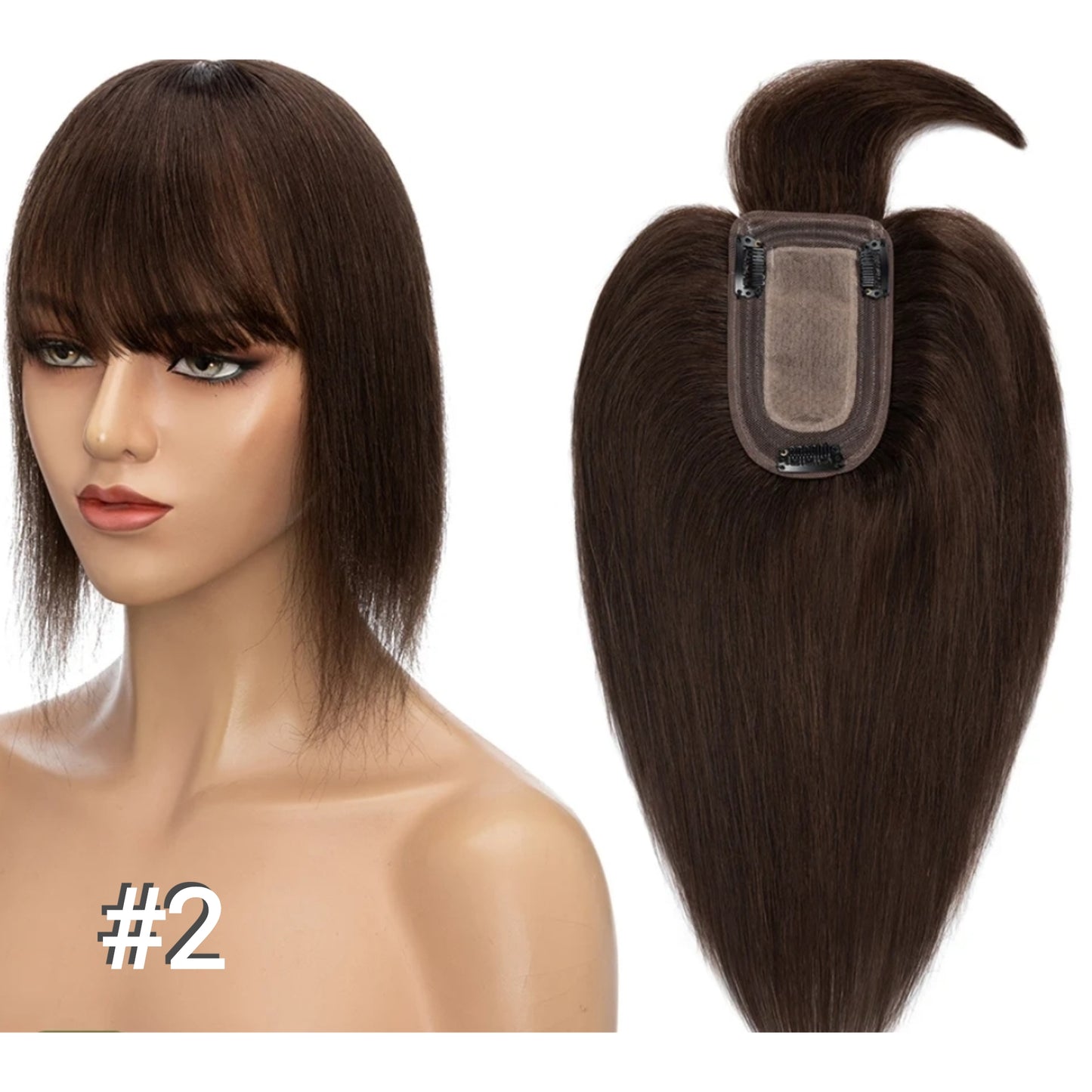 Silk Base Toupée With Bangs (1.5"x2")